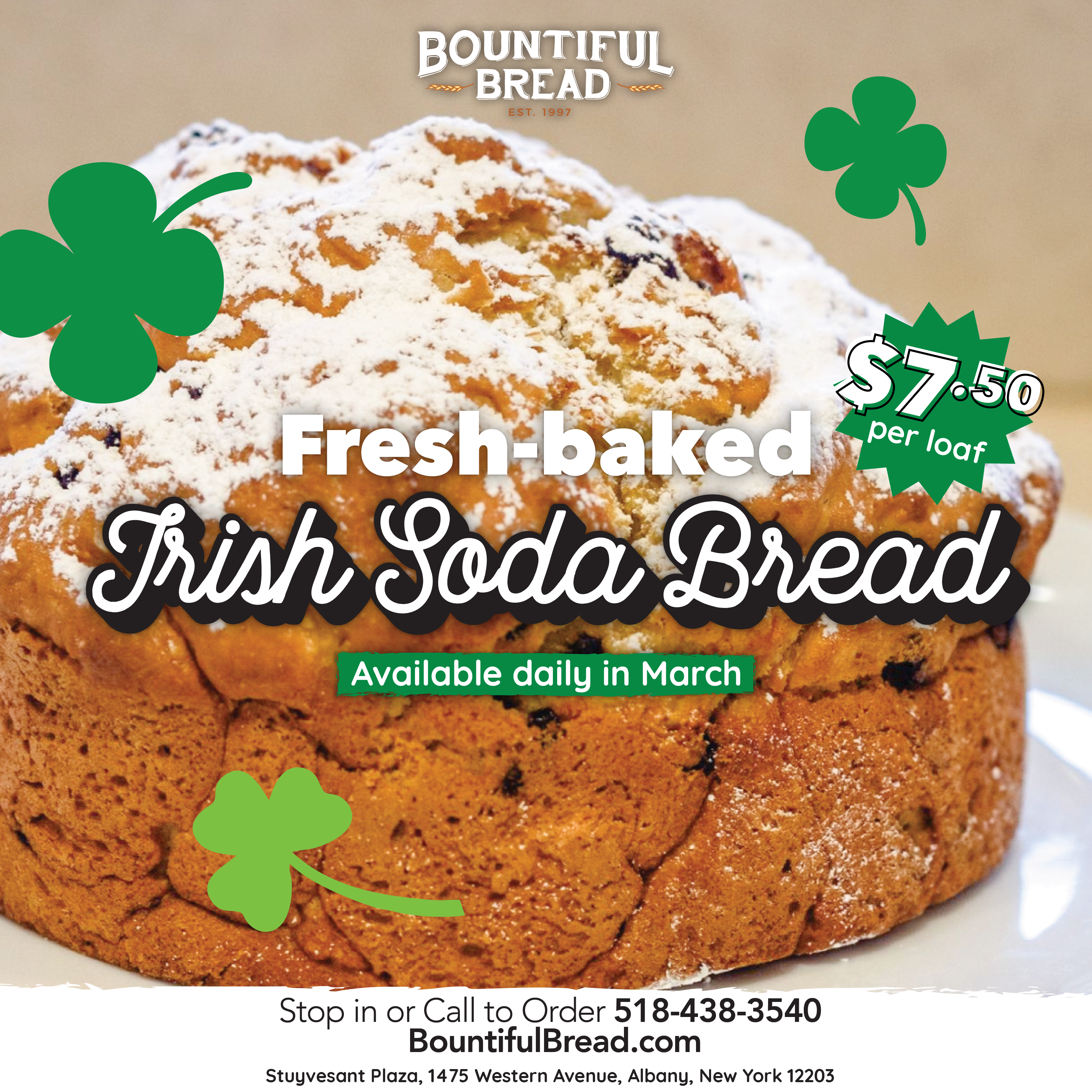 Irish Soda Bread Daily through March at Bountiful Bread